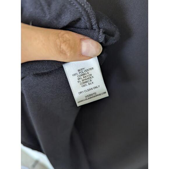 Lola & Sophie Silk Chiffon Black Asymmetrical Top Women Size M Whimsigoth Witchy - Picture 10 of 10